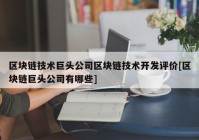 区块链技术巨头公司区块链技术开发评价[区块链巨头公司有哪些]