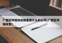 广西区块链创业园是做什么的公司[广西区块链政策]